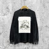 Purple Brand Distressed Long Sleeve Shirt Fashion Distressed Loose Long-sleeved Top