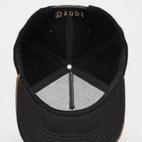 Trendy flat brimmed hat woolen woven label