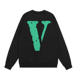 Vlone Sweatshirts Autumn and Winter Letter Big V Pattern Crew Neck