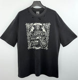 Mens Vintage T-Shirts Saint Retro Motorcycle Printing T-Shirts