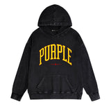 Purple Brand Distressed Hoodie Fashion Old Loose Hooded Sweater