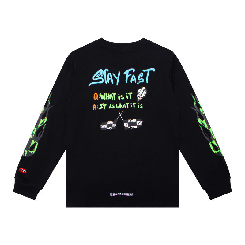 Chh Chrome Heart Long Sleeve Shirt Unisex Fashion Loose Long Sleeve Shirt