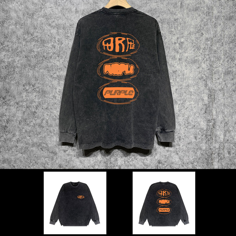 Purple Brand Distressed Long Sleeve Shirt Fashion Distressed Loose Long-sleeved Top