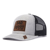 Trendy flat brimmed hat leather label letter spring summer mesh hat sunshade