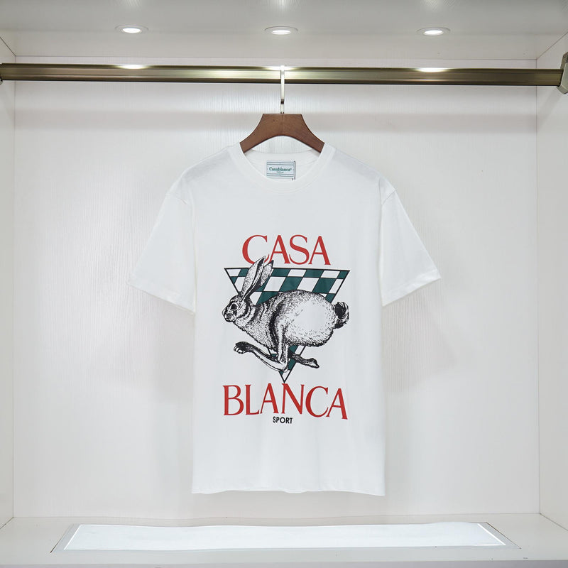 Casablanca T Shirts Fashion Casual Crew Neck Rabbit Print Tee