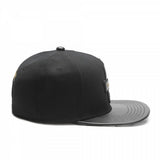 Trendy flat brimmed hat sinner cap black prayer