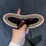 Trendy punk glasses with diamonds