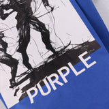 Purple Brand T Shirts Spot Purple Br Summer Cotton Double Yarn Crew Neck Short Sleeve