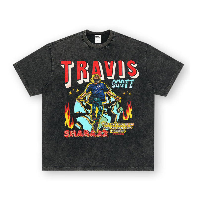 Vintage T-shirts BREAKSILENCE Washed and old printed short-sleeved T-shirts