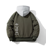 Men Vintage Jackets Loose Trend Baseball Jacket Padded Flight Suit Hooded