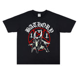 Rock Star T Shirt Metal Band Bathory Personalized Printed T-shirt Cotton Short Sleeve Men and Women Loose