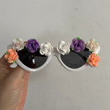Trendy punk glasses rose cat eyes