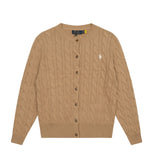 Ralph Lauren Knitted sweaters ruff pony standard twist wool crew neck knitted cardigan
