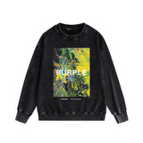 Purple Brand Distressed Sweatshirt Retro Vintage Crew Neck Sweater