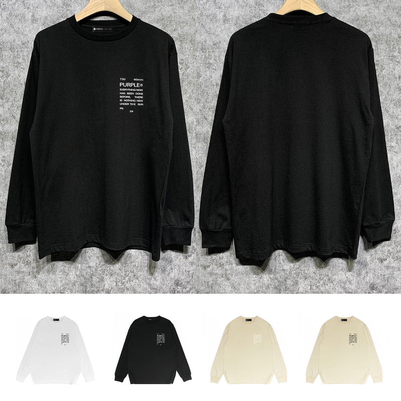 Purple Brand Long Sleeve T-Shirt Fashion Loose Long Sleeve Top