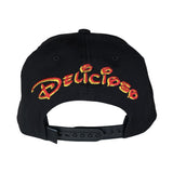 Trendy flat brimmed hat treasure finger notch visor