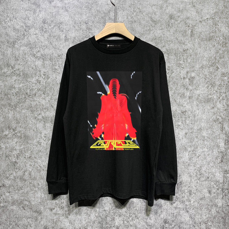 Purple Brand Long Sleeve T-Shirt Fashion Loose Long Sleeve Top