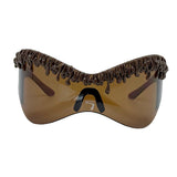 Trendy punk glasses: futuristic y2k integrated goggles - unique, niche design party sunglasses for men and women - bold and edgy eyewear
