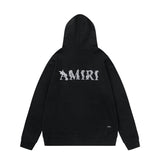 Amiri Hoodie AMI Lace Embroidery Letter Pattern Hooded Sweater for Men and Women