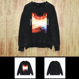 Purple Brand Distressed Sweatshirt Fashion Washed Black Long Sleeves Top