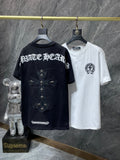 CHH Chrome Hearts T Shirts Letter Embroidered Leather Patchwork Short Sleeve T-shirt