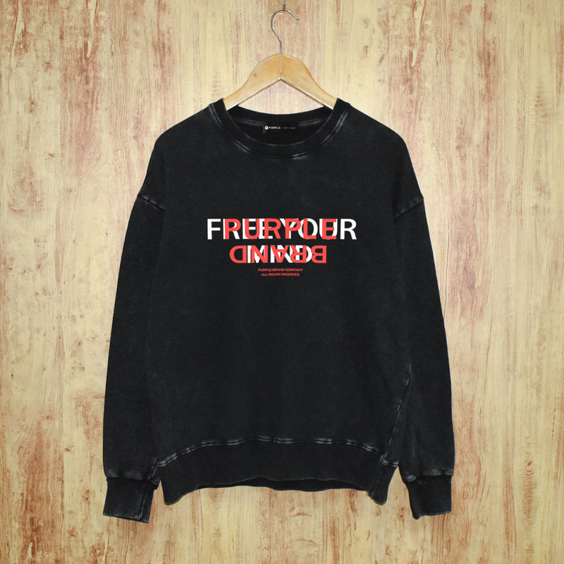 Purple Brand Distressed Sweatshirt Retro Vintage Crew Neck Sweater
