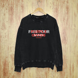 Purple Brand Distressed Sweatshirt Retro Vintage Crew Neck Sweater
