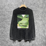 Purple Brand Distressed Long Sleeve Shirt Fashion Distressed Loose Long-sleeved Top
