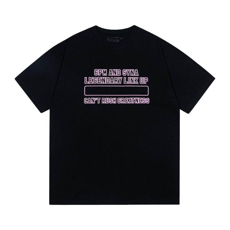 Synaworld T Shirts central cee Short Sleeve Classic Letter Print Loose Casual T-Shirt