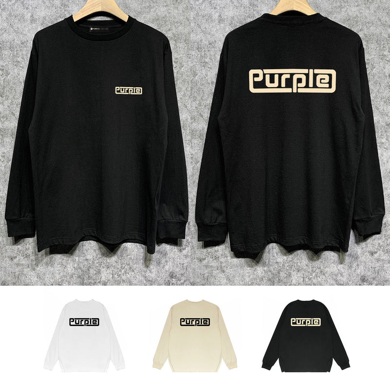 Purple Brand Long Sleeve T-Shirt Fashion Loose Long Sleeve Top