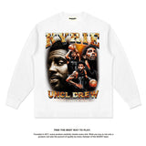 Nba Long Sleeve Shirt Autumn and Winter Owen Kyrie Irving American Long Sleeve T-shirt Washed