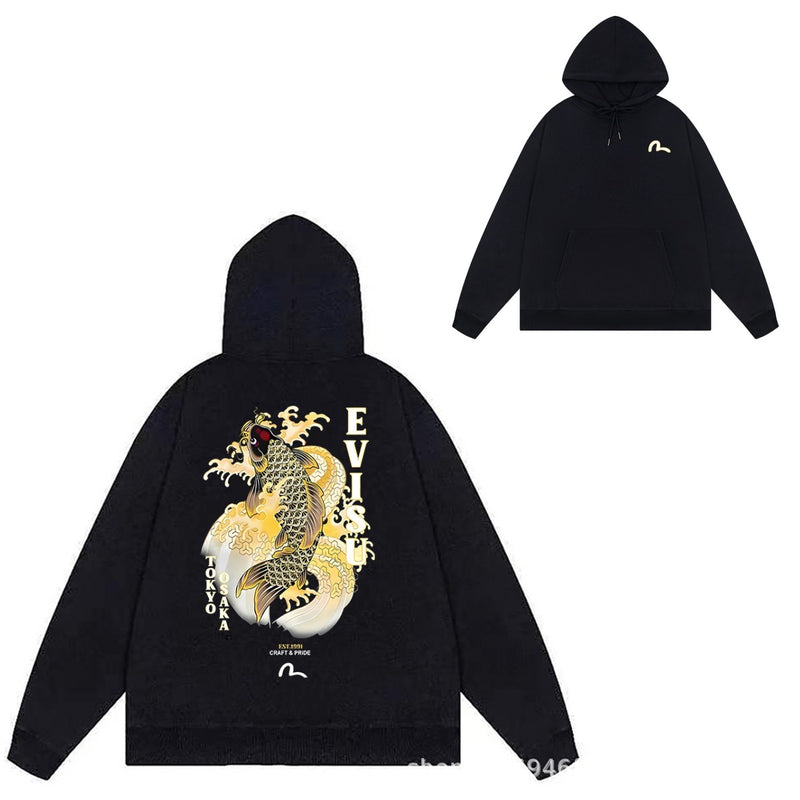 Evisu Hoodie print men and women