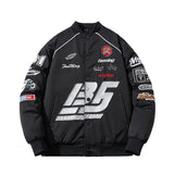 Mens Vintage Jackets Vintage Embroidered Baseball Jacket Flight Jacket