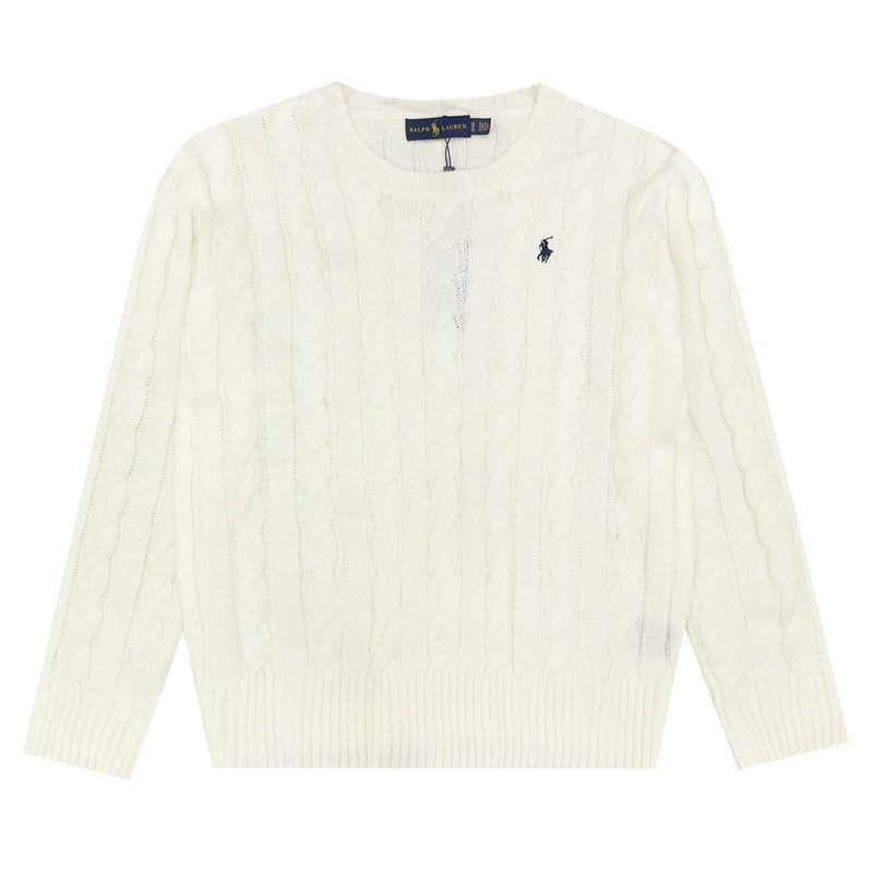 Ralph Lauren Knitted sweaters cotton thread ruff pony embroidery twist crew neck