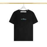 Off White T Shirts OW Color Matching Arrow Pattern Crew Neck Pullover Short Sleeves