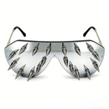 Trendy punk glasses spikes and rivets