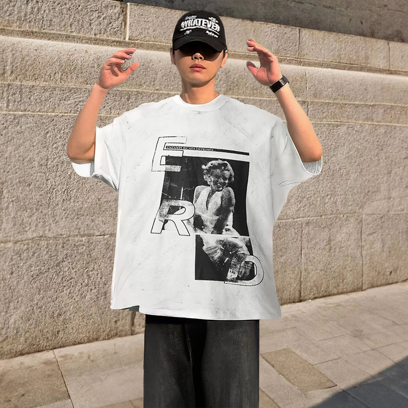ERD T Shirts Marilyn Portrait Short Sleeve Casual
