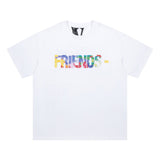 Vlone T Shirt Spring Summer Color Big V Letter Crew Neck