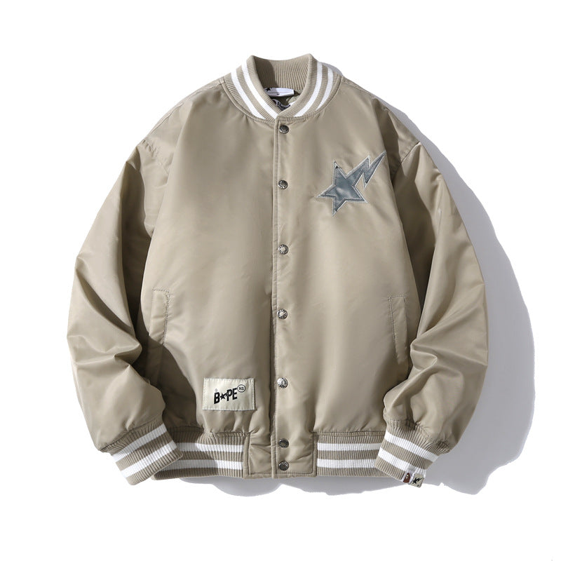Bathing Ape jacket winter embroidery star baseball air force cotton jacket