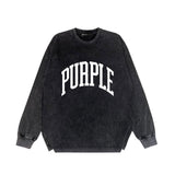 Purple Brand Distressed Long Sleeve Shirt Fashion Distressed Loose Long-sleeved Top