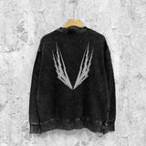 Purple Brand Distressed Sweatshirt Retro Vintage Crew Neck Sweater