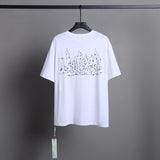 Ow T Shirts Flame Letter Printing for Men and Women