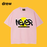 Drew T Shirts Smiley Face Short Sleeve Loose round Neck Short Sleeve
