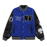 Bathing Ape jacket autumn and winter ape man letter embroidered patch leather sleeve baseball cotton jacket cotton coat