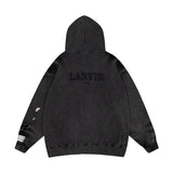 Gallery Dept Hoodie Embroidery Letter Splash Ink Wash Hooded Sweater Cardigan Jacket