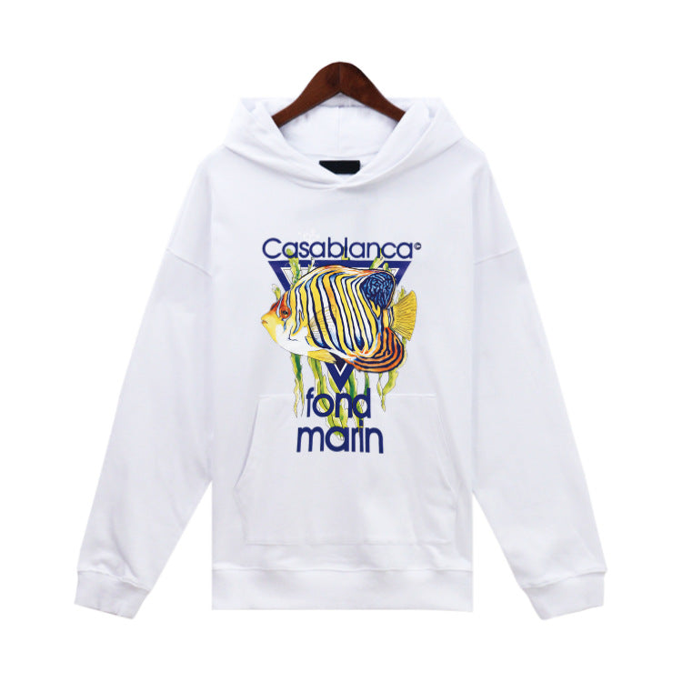 Casablanca Hoodie autumn/winter print hooded sweater for men and women