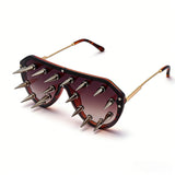 Trendy punk glasses spikes and rivets