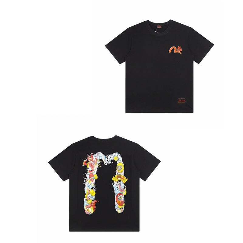 Evisu T Shirts Casual Versatile Unisex T Shirts