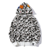 Bathing Ape Hoodie WGM Alphabet Patch Ink Pattern Camouflage Hooded Sweater Jacket