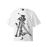 Unisex T-Shirts Saint Michael Fun Nail Print Casual Loose T-Shirt